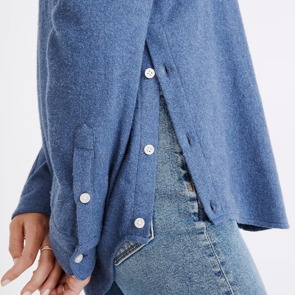 Madewell side button oversized ex boyfriend flannel - Picture 4 of 14